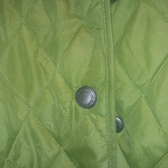 Coach Green Quilted Lightweight Jacket Diamond Stitching . Size Large - Picture 4 of 9